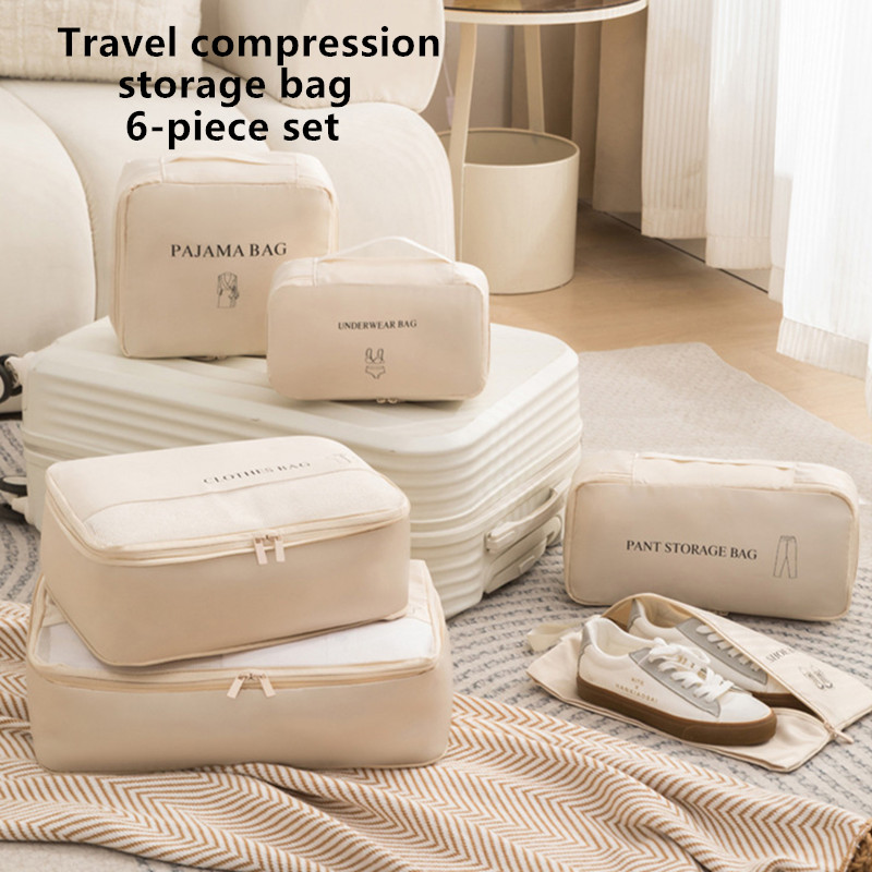 Travel Accessories Packing Cubes - 6Pcs/Set Travel Compression Packing Cubes Bag