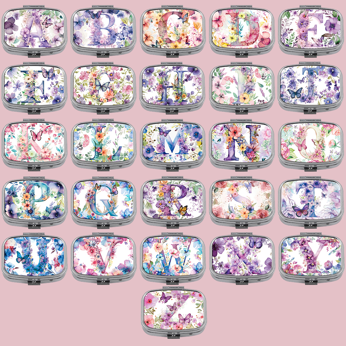Travel Accessories In Japan - English Letter Pill Boxes Flowers Sealed