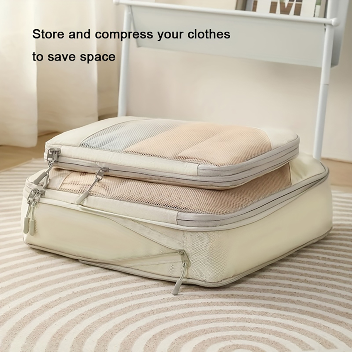 Travel Accessories Packing Cubes - 5PCS Compression Packing Cubes for Suitcases
