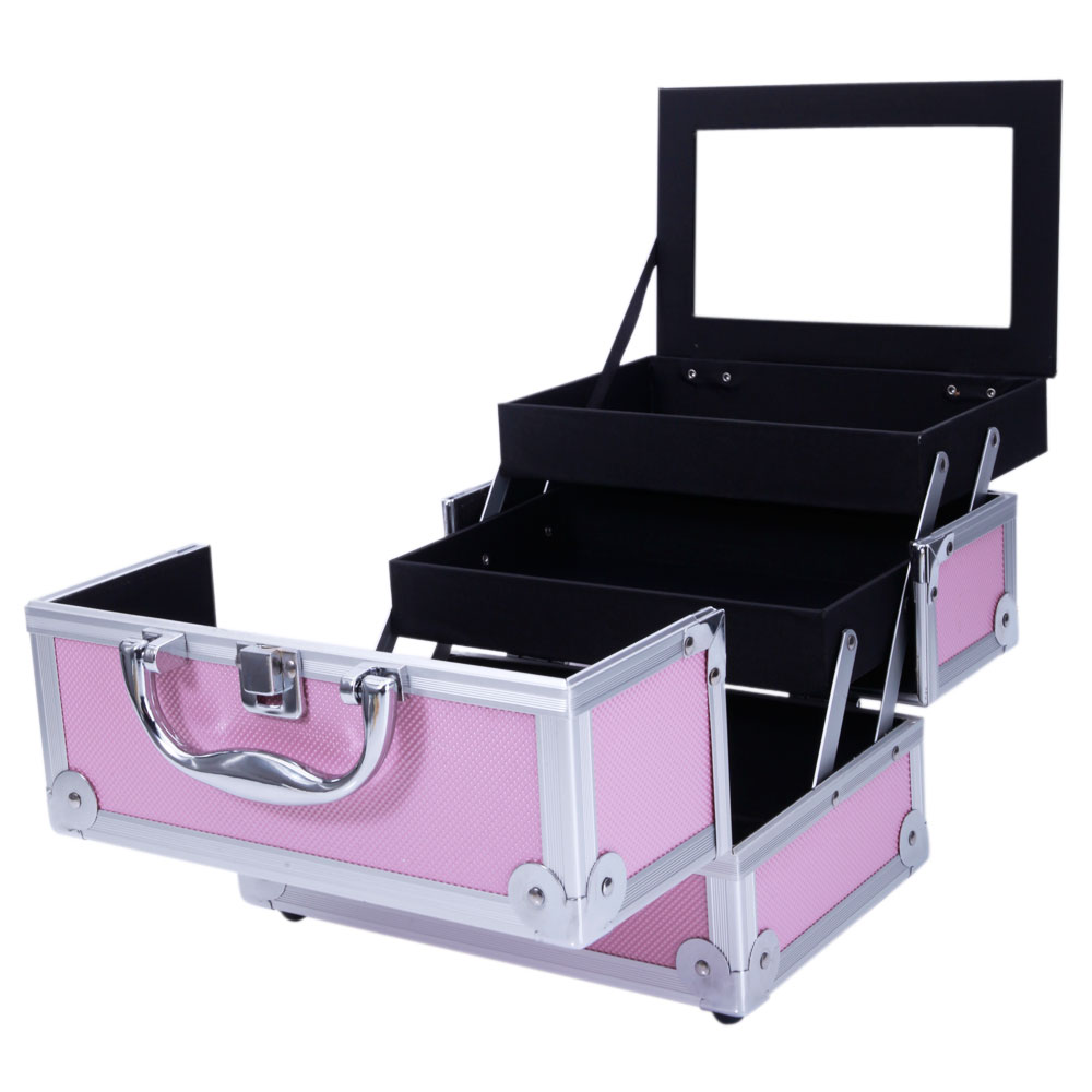Pink Aluminum Alloy Makeup Cas – Travel Accessories Organizer Case recenzja i cena