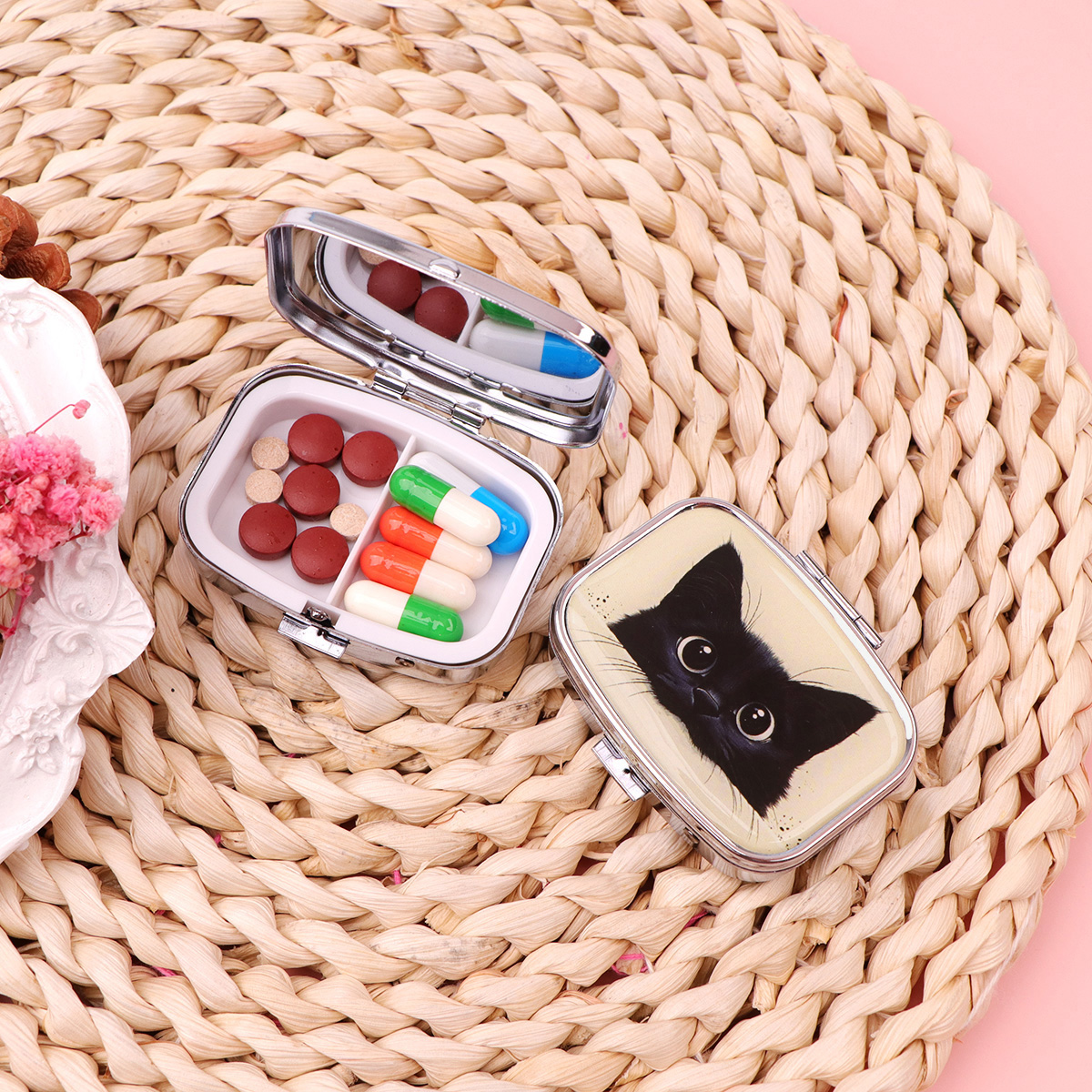 Black Cat Pill Boxes Cartoon A – Travel Accessories Jewelry recenzja i cena