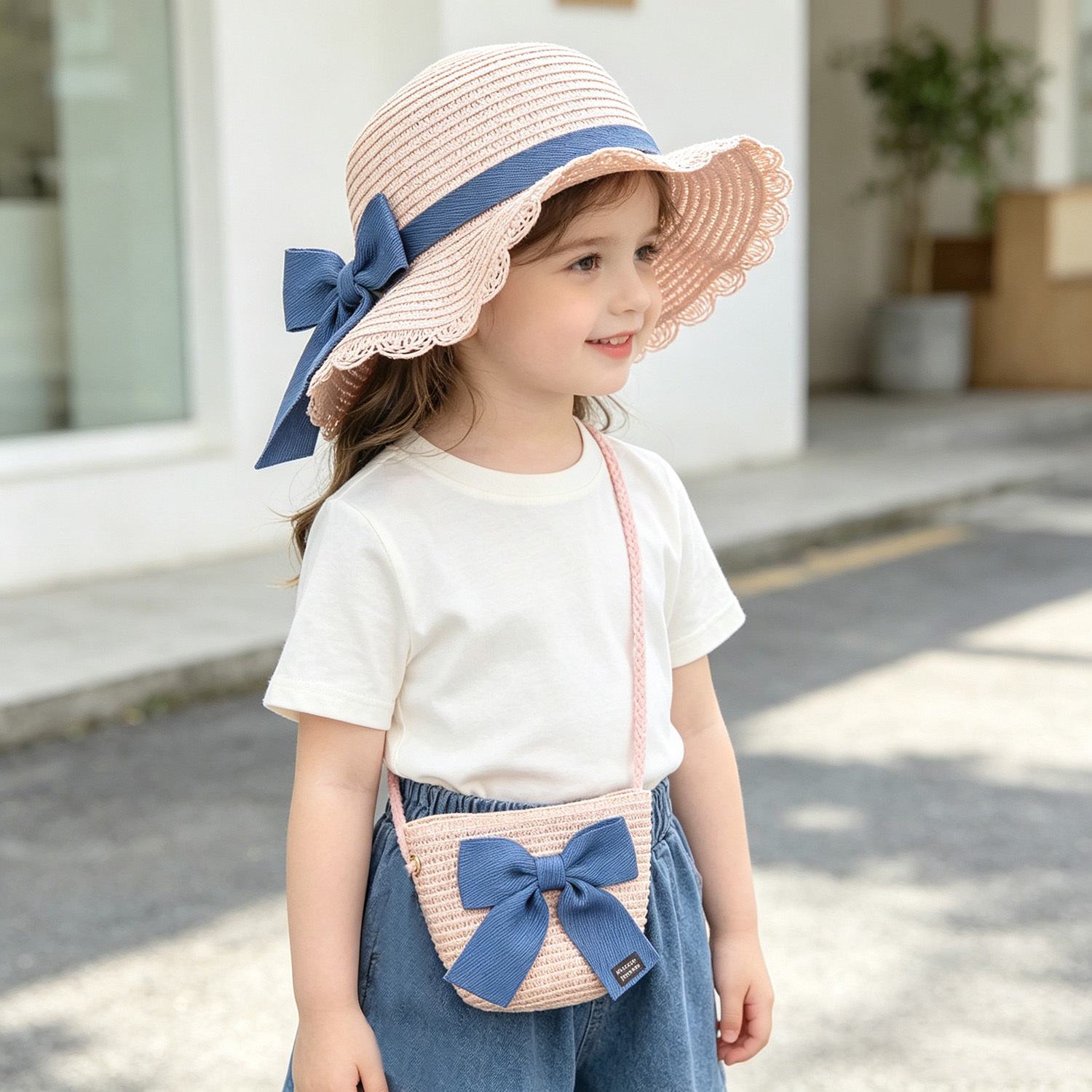 Girls 2pcs Straw Hat Solid Col – Travel Accessories For 4 Year Old recenzja i cena