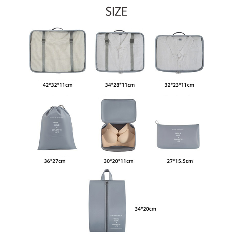 7 Piece Luggage Clothes Organi – Travel Accessories Packing Cubes recenzja i cena