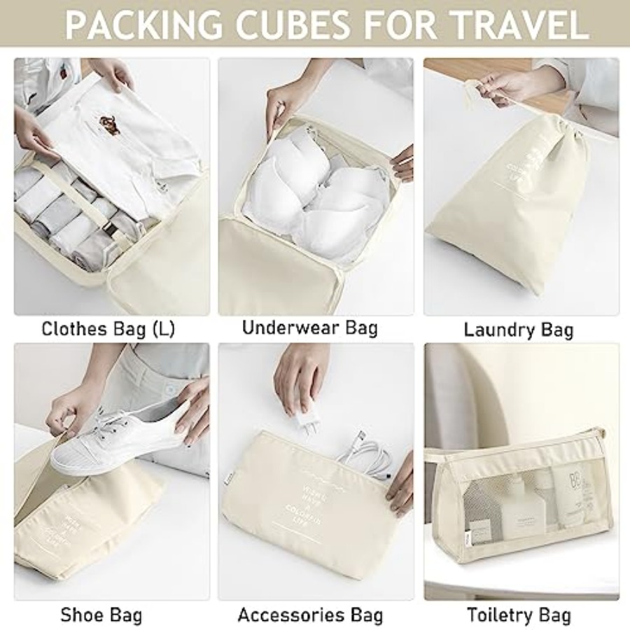 8 Set Packing Cubes for Travel – Travel Accessories Packing Cubes recenzja i cena