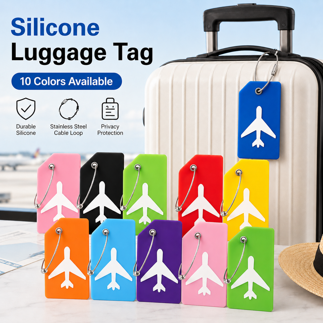 2/5PCS Silicone Travel Luggage – Travel Accessories Name recenzja i cena