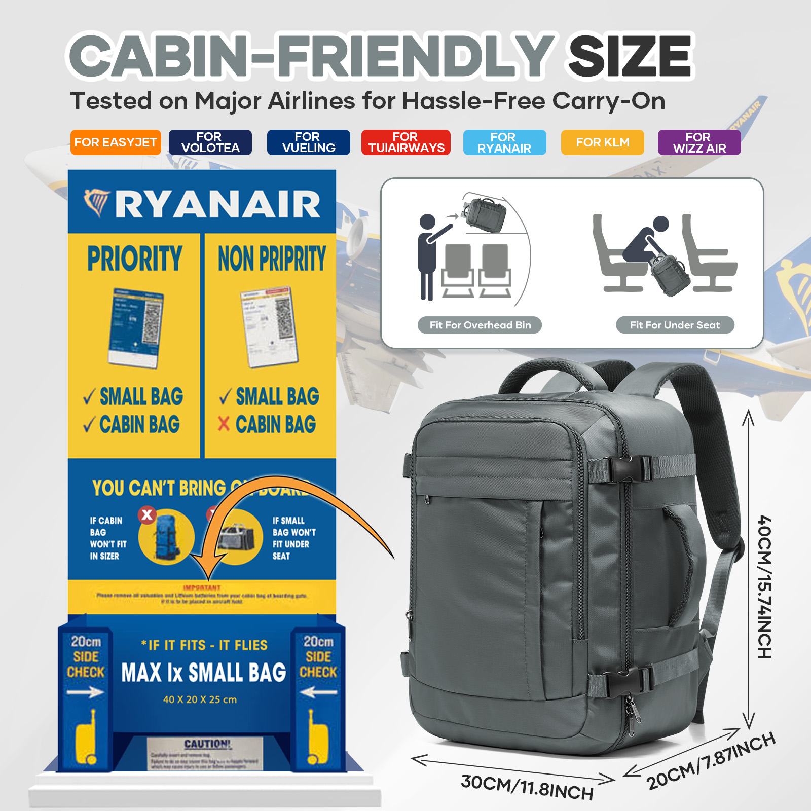 Ryanair Cabin Bags 40x30x20 Un – Travel Packing Accessories recenzja i cena