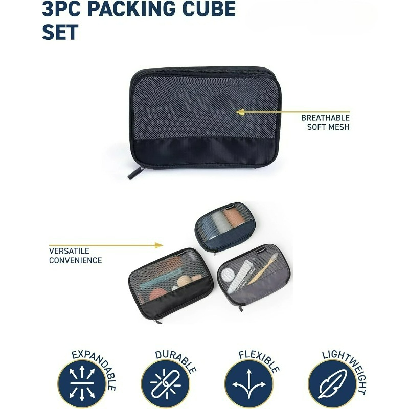 Travel 3 Piece Mesh Expandable – Travel Accessories Packing Cubes recenzja i cena