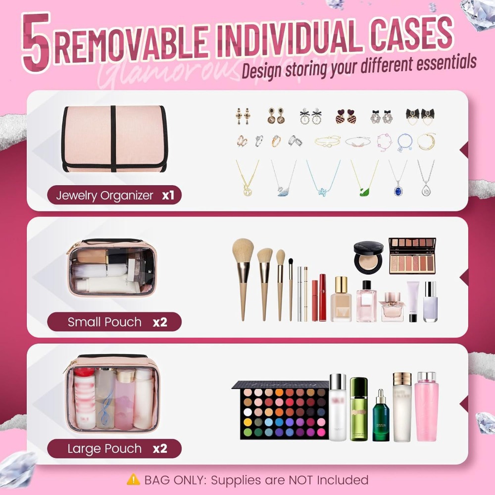 Large Travel Cosmetic Organize – Travel Accessories Jewelry recenzja i cena