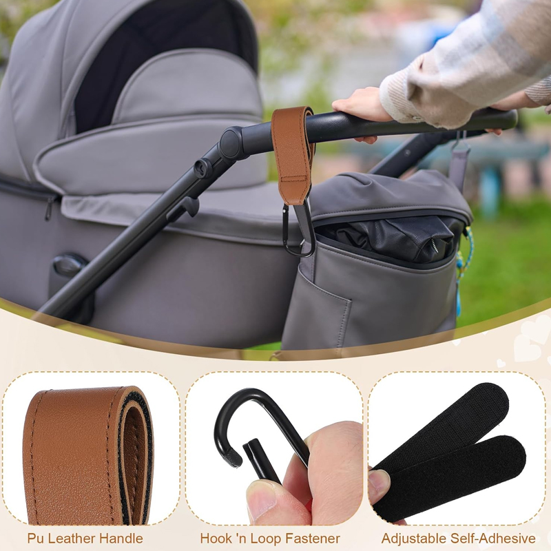 2Pcs Leather Cart Hooks Baby S – Travel Accessories For 4 Year Old recenzja i cena