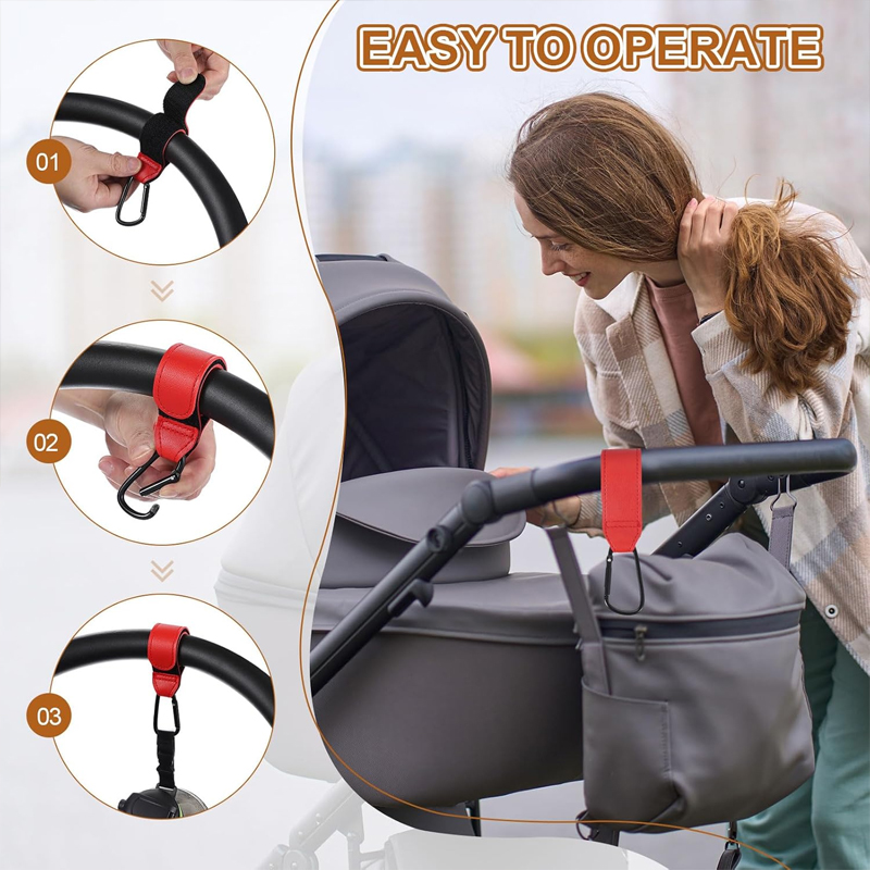 2Pcs Leather Cart Hooks Baby S – Travel Accessories For 4 Year Old recenzja i cena