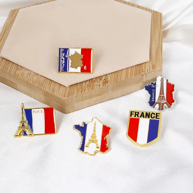 France Flag Enamel Pins Eiffel – Travel Accessories Jewelry recenzja i cena