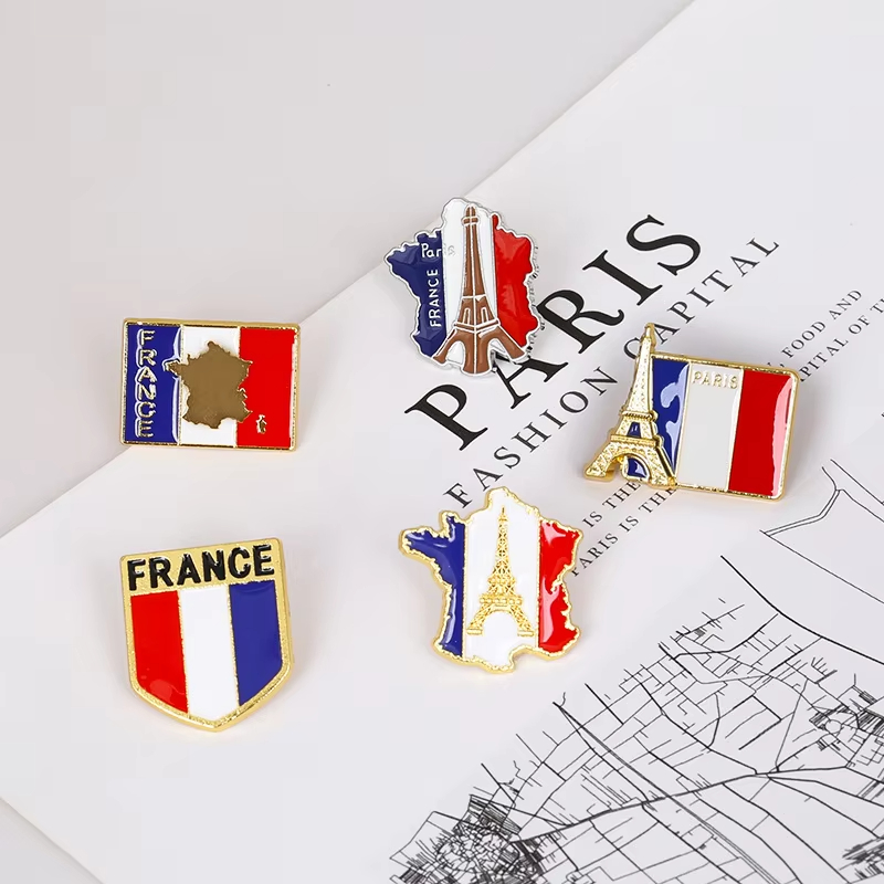 France Flag Enamel Pins Eiffel – Travel Accessories Jewelry recenzja i cena