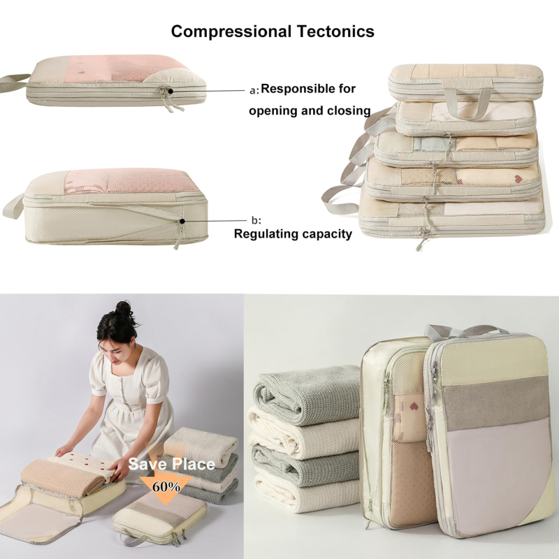 5PCS Compression Packing Cubes – Travel Accessories Packing Cubes recenzja i cena