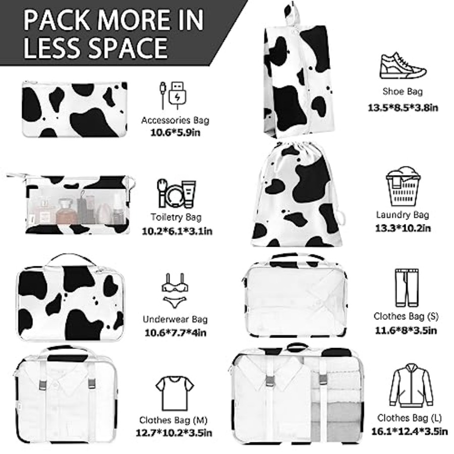 8 Set Packing Cubes for Travel – Travel Accessories Packing Cubes recenzja i cena