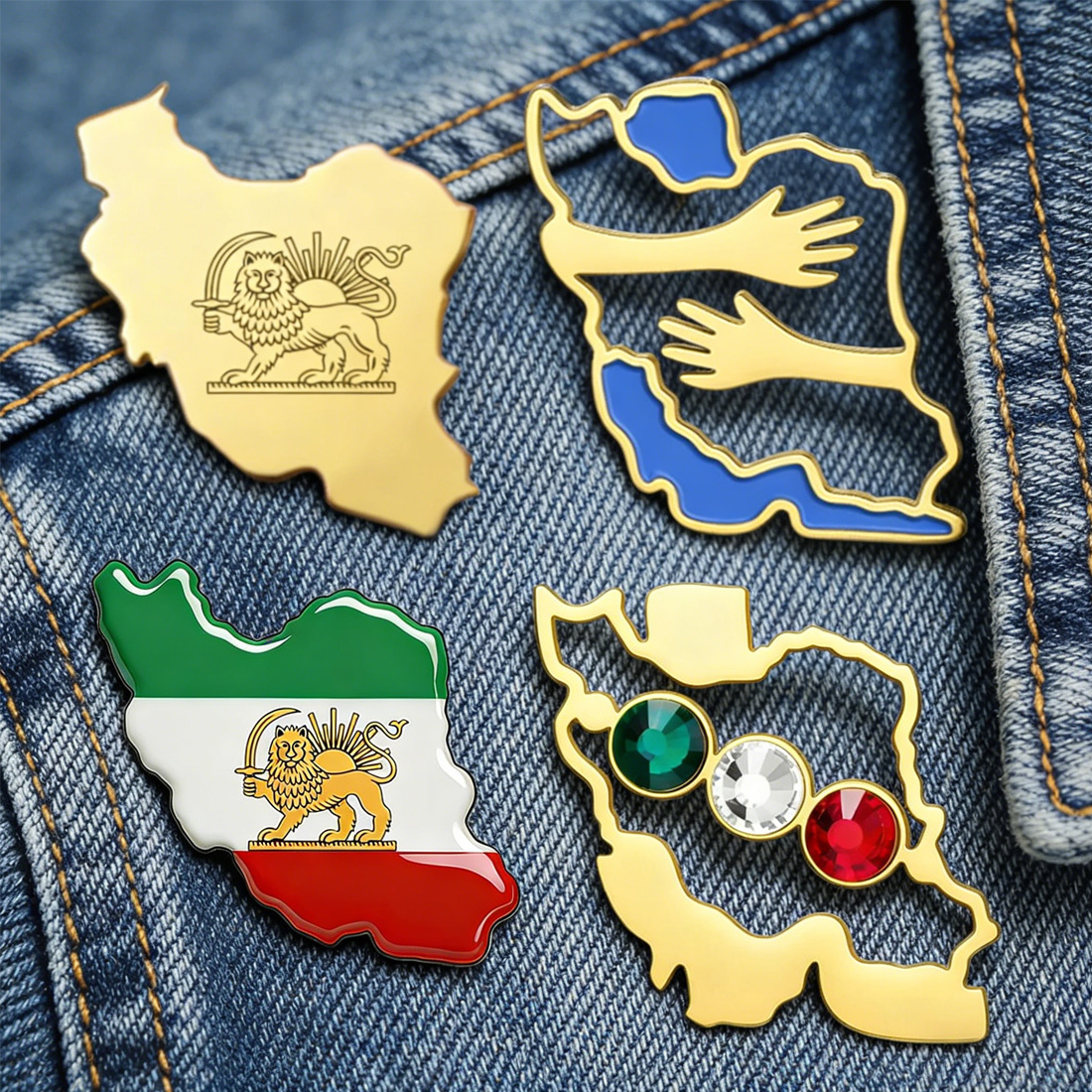 Dawapara Iran Map Shape Brooch – Travel Accessories Jewelry recenzja i cena