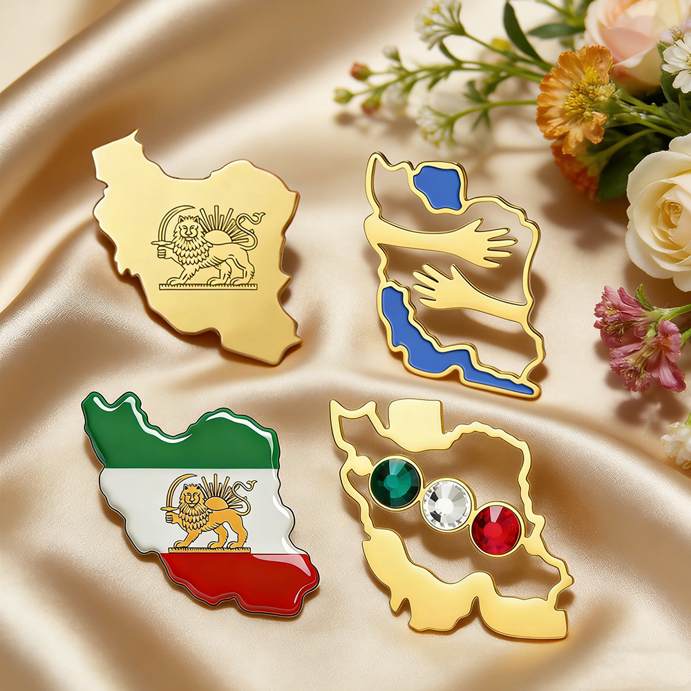 Dawapara Iran Map Shape Brooch – Travel Accessories Jewelry recenzja i cena
