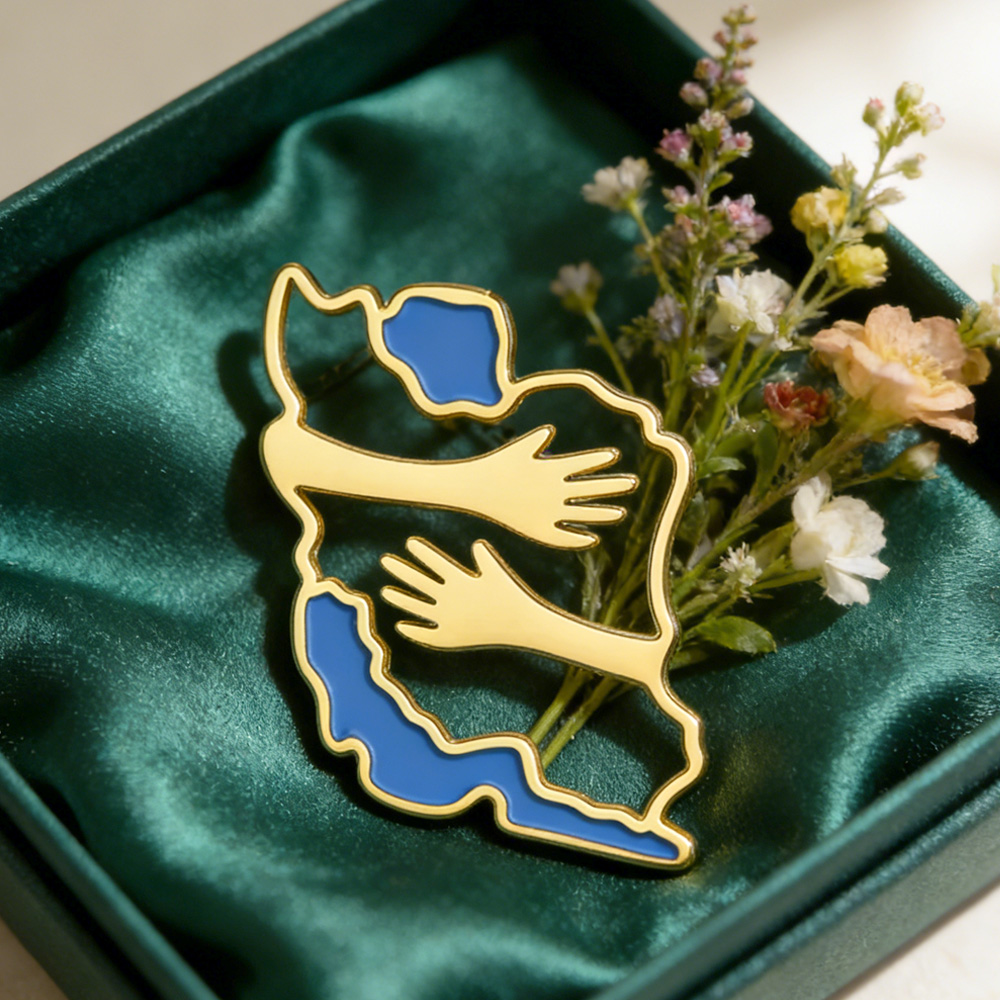 Dawapara Iran Map Shape Brooch – Travel Accessories Jewelry recenzja i cena